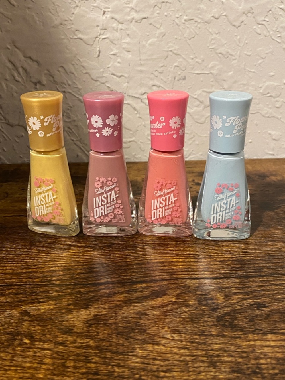 Sally Hansen Insta-Dri Nail Polish Set - Yellow, Mauve, Coral, Light Blue